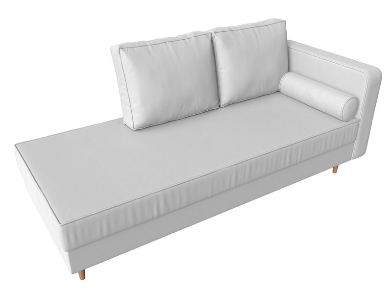 Кушетка Прайм правая, Экокожа, Белый