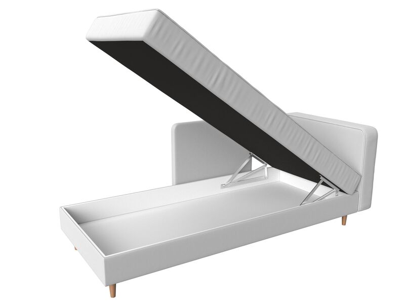 Кушетка Прайм правая, Экокожа, Белый