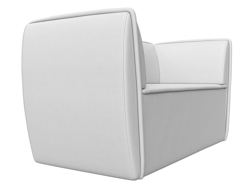 Диван кухонный прямой Бергамо 2-х местный, Экокожа, Белый