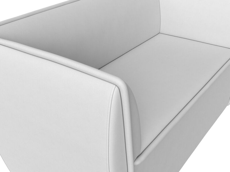 Диван кухонный прямой Бергамо 2-х местный, Экокожа, Белый