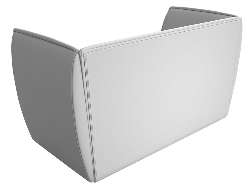 Диван кухонный прямой Бергамо 2-х местный, Экокожа, Белый