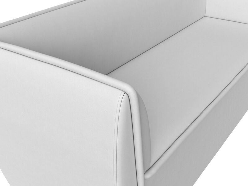 Диван кухонный прямой Бергамо 3-х местный, Экокожа, Белый