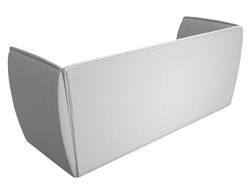 Диван кухонный прямой Бергамо 3-х местный, Экокожа, Белый