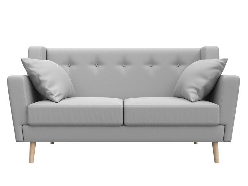 Диван кухонный прямой Брайтон 2, Экокожа, Белый