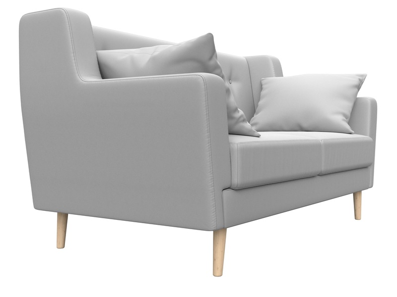 Диван кухонный прямой Брайтон 2, Экокожа, Белый