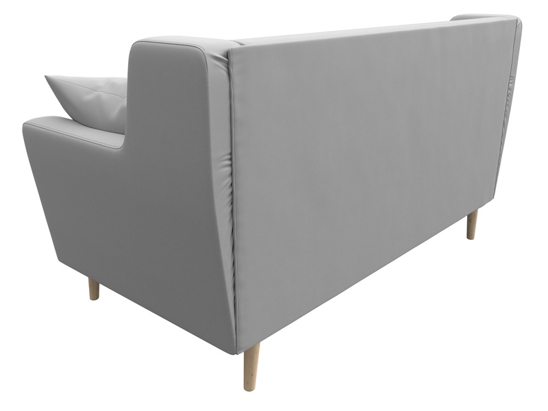 Диван кухонный прямой Брайтон 2, Экокожа, Белый