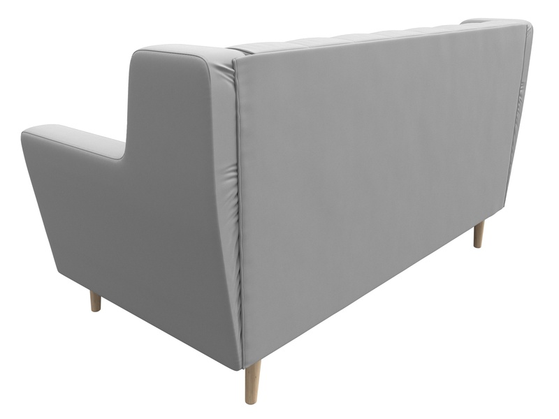 Диван кухонный прямой Брайтон 2 Люкс, Экокожа, Белый