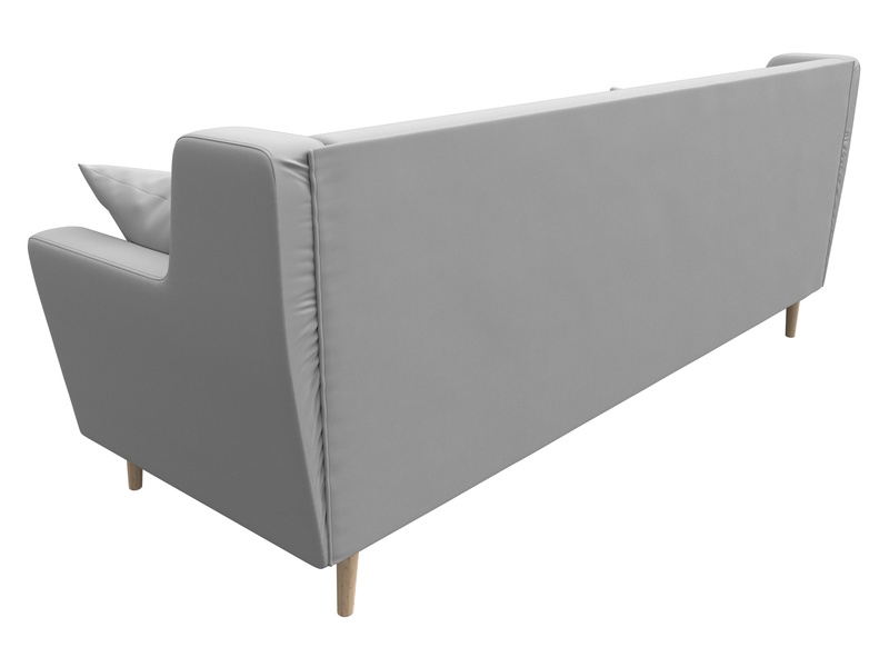 Диван кухонный прямой Брайтон 3, Экокожа, Белый