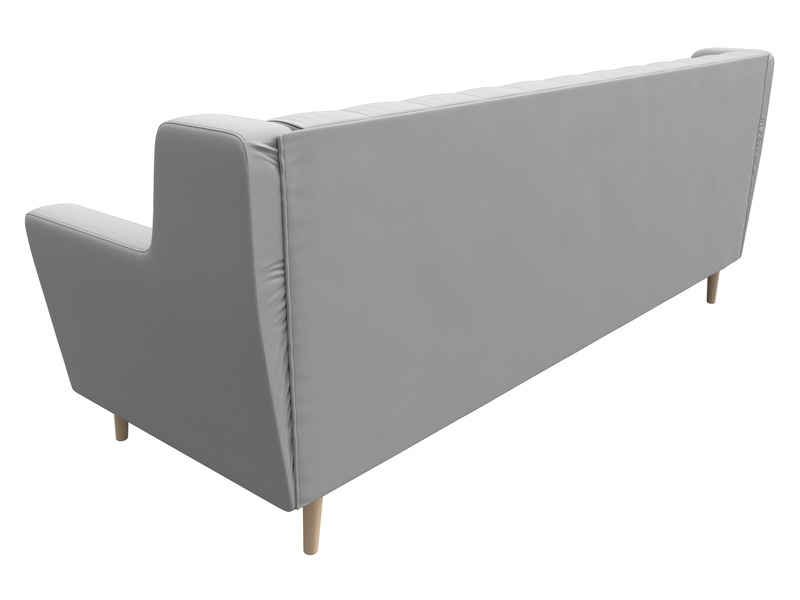 Диван кухонный прямой Брайтон 3 Люкс, Экокожа, Белый