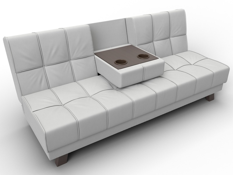 Диван прямой Винсент, Экокожа, Белый