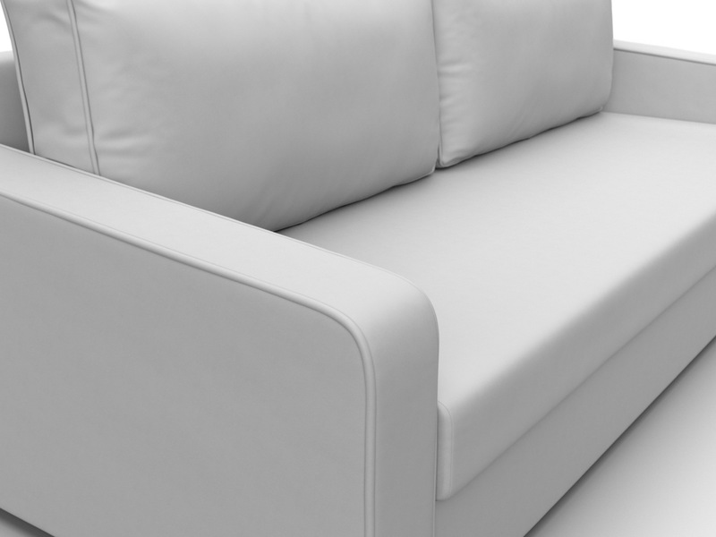 Диван прямой Лига-009, Экокожа, Белый