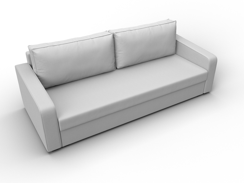 Диван прямой Лига-009, Экокожа, Белый