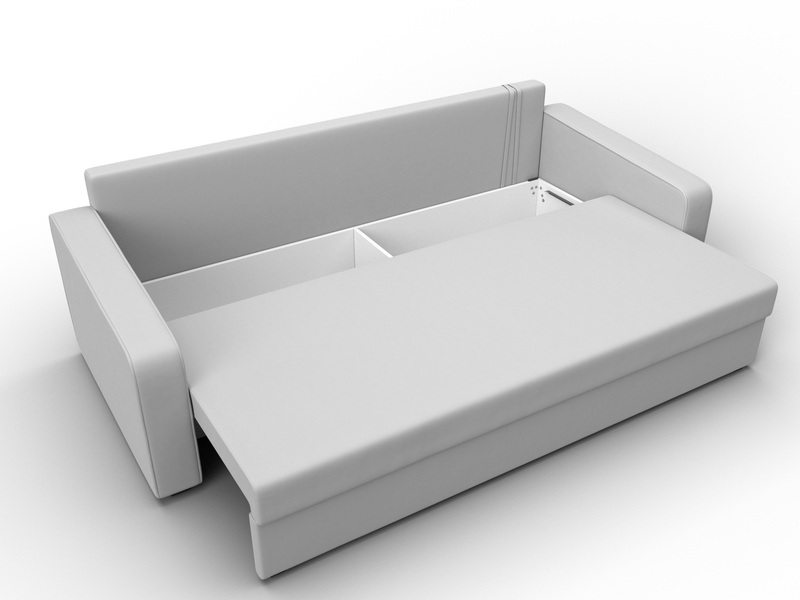 Диван прямой Лига-009, Экокожа, Белый