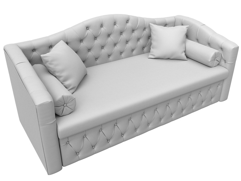 Диван детский прямой Мечта, Экокожа, Белый