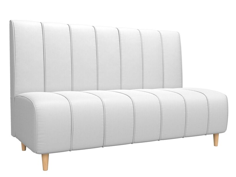 Диван кухонный прямой Ральф, Экокожа, Белый