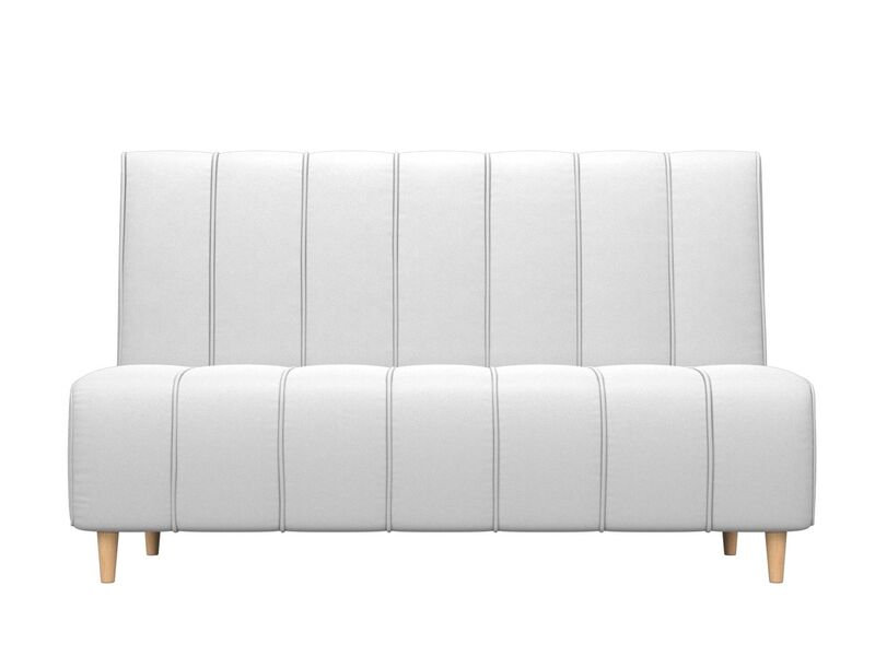 Диван кухонный прямой Ральф, Экокожа, Белый