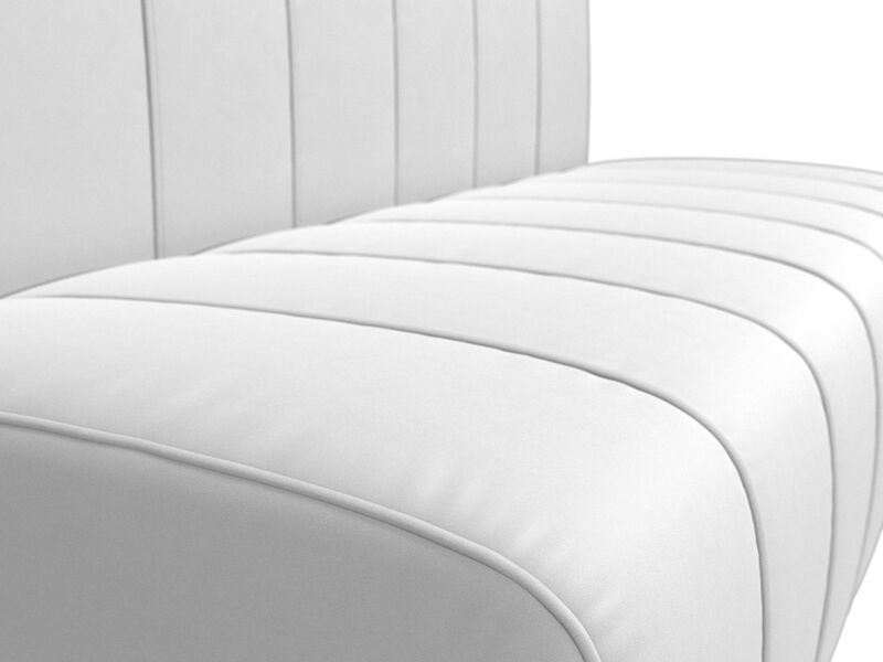 Диван кухонный прямой Ральф, Экокожа, Белый