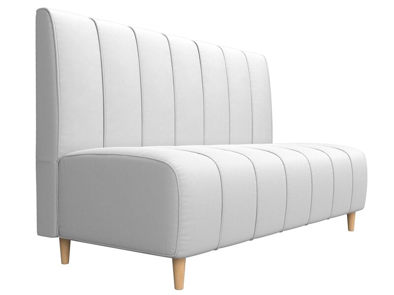 Диван кухонный прямой Ральф, Экокожа, Белый