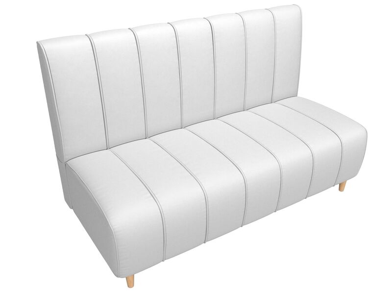 Диван кухонный прямой Ральф, Экокожа, Белый