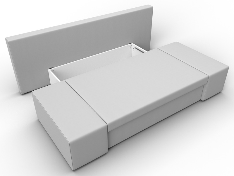 Диван прямой Сан Марко, Экокожа, Белый