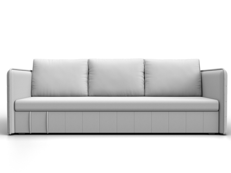 Диван прямой Слим, Экокожа, Белый