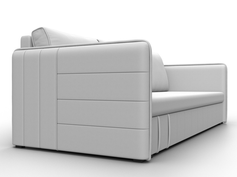 Диван прямой Слим, Экокожа, Белый