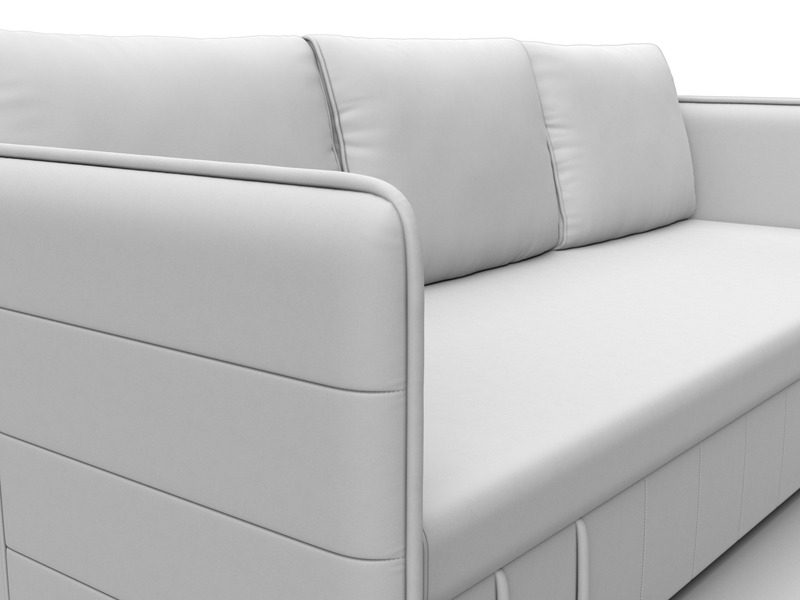 Диван прямой Слим, Экокожа, Белый