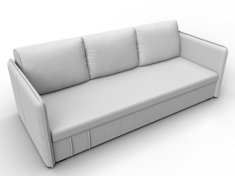 Диван прямой Слим, Экокожа, Белый