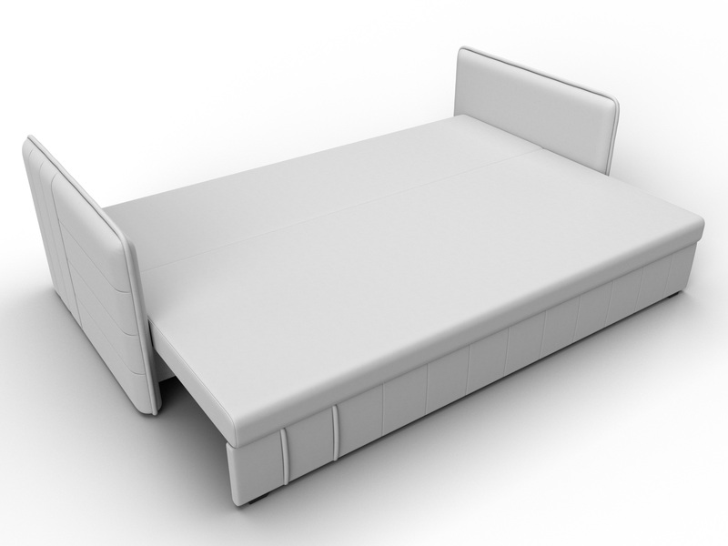 Диван прямой Слим, Экокожа, Белый