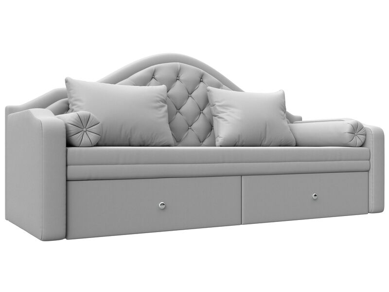 Диван детский прямой Сойер, Экокожа, Белый