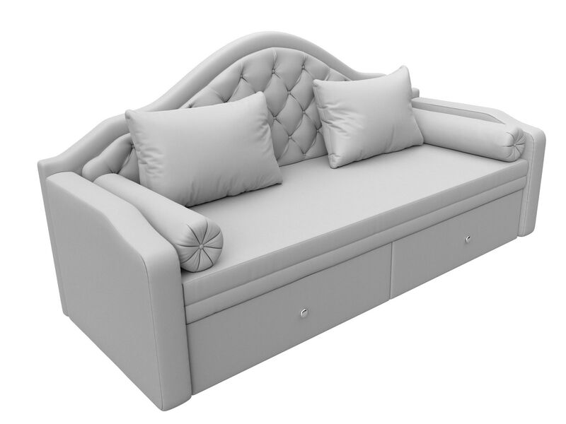 Диван детский прямой Сойер, Экокожа, Белый