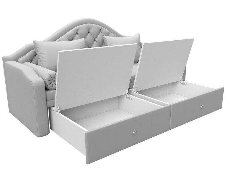 Диван детский прямой Сойер, Экокожа, Белый