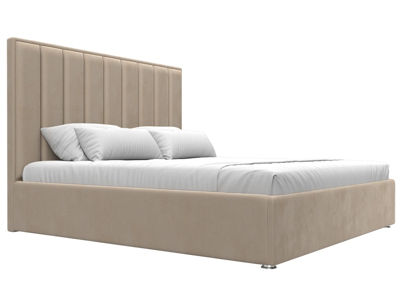 Кровать интерьерная Афродита 180, Велюр, SEVEN 729 бежевый