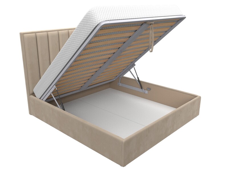 Кровать интерьерная Афродита 180, Велюр, SEVEN 729 бежевый