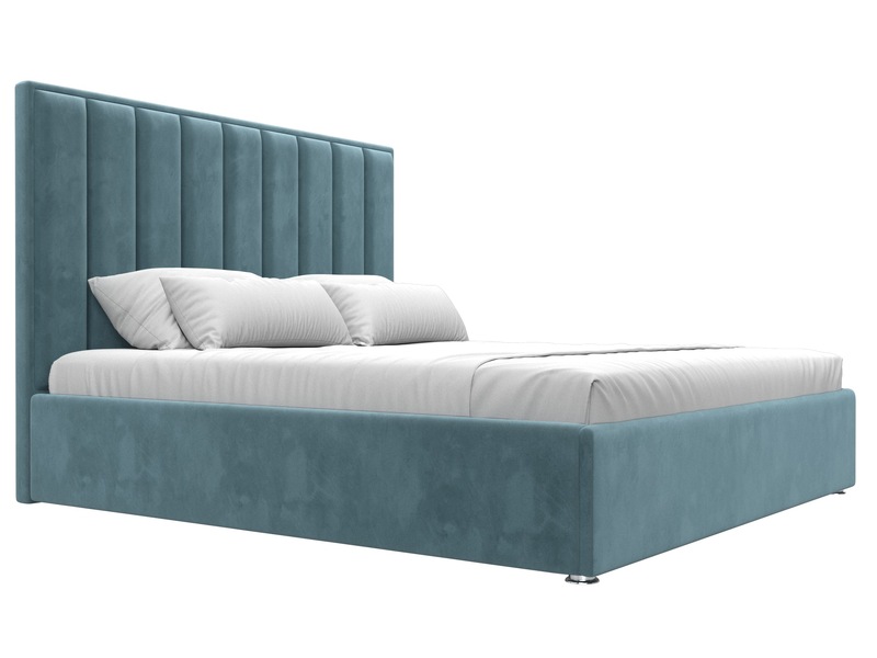 Кровать интерьерная Афродита 180, Велюр, SEVEN 113 бирюзовый