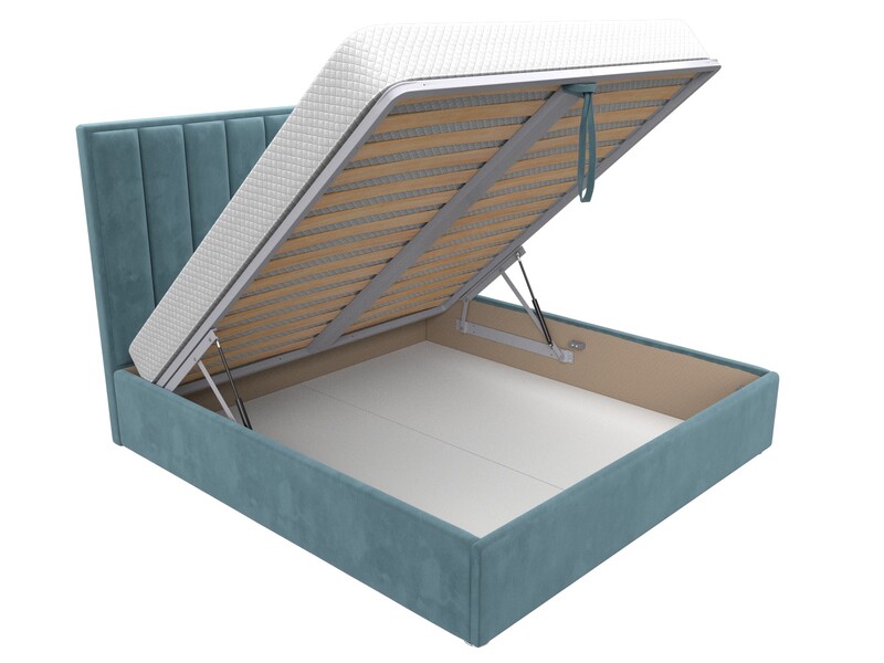 Кровать интерьерная Афродита 180, Велюр, SEVEN 113 бирюзовый