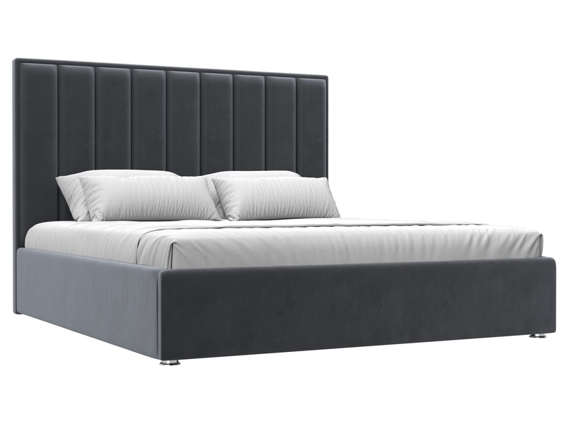 Кровать интерьерная Афродита 180, Велюр, SEVEN 17 серый