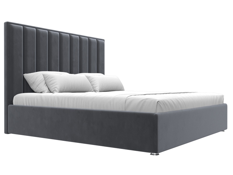 Кровать интерьерная Афродита 180, Велюр, SEVEN 17 серый