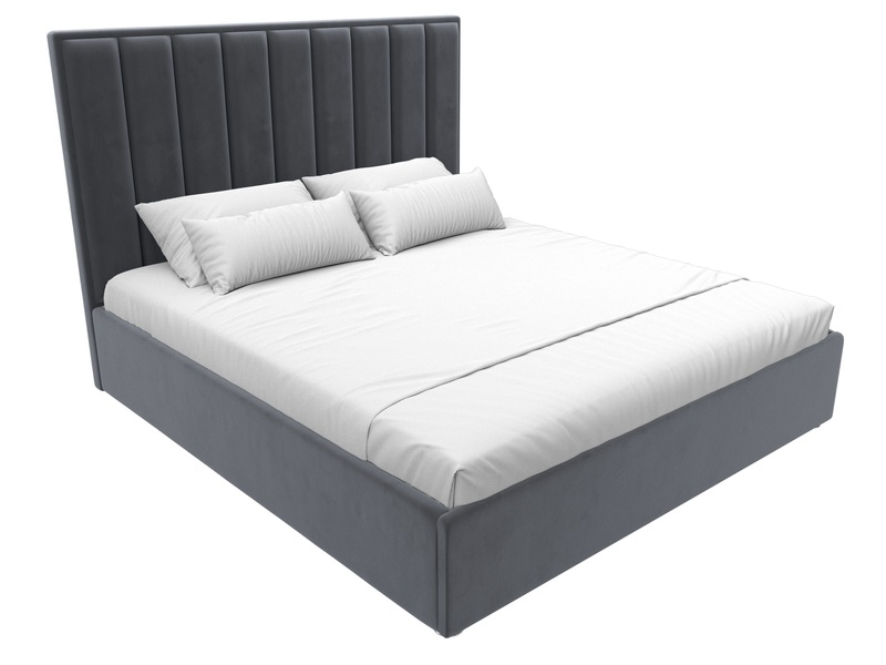 Кровать интерьерная Афродита 180, Велюр, SEVEN 17 серый