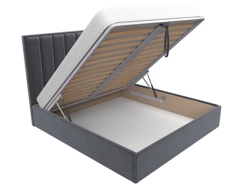 Кровать интерьерная Афродита 180, Велюр, SEVEN 17 серый