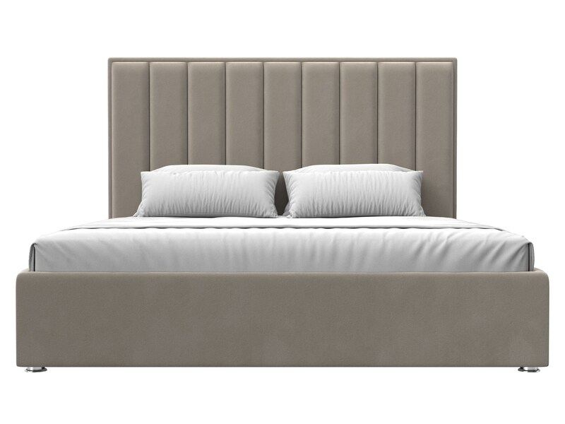 Кровать интерьерная Афродита 180, Микровельвет, Бежевый