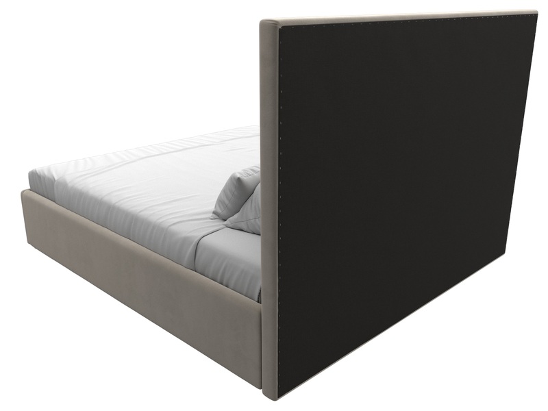 Кровать интерьерная Афродита 180, Микровельвет, Бежевый