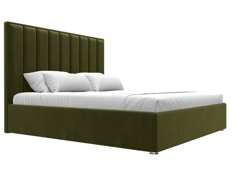Кровать интерьерная Афродита 180, Микровельвет, Зеленый