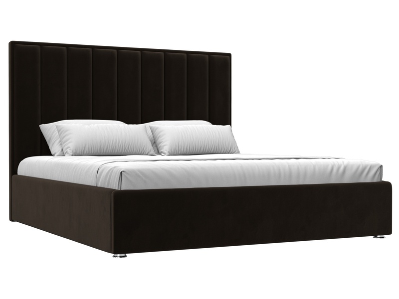 Кровать интерьерная Афродита 180, Микровельвет, Коричневый