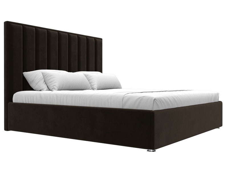 Кровать интерьерная Афродита 180, Микровельвет, Коричневый