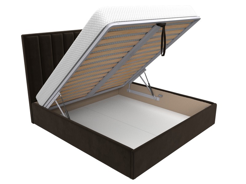 Кровать интерьерная Афродита 180, Микровельвет, Коричневый