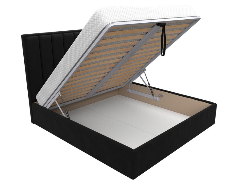 Кровать интерьерная Афродита 180, Микровельвет, Черный