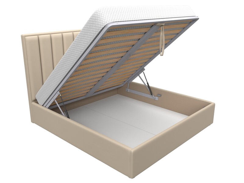 Кровать интерьерная Афродита 180, Экокожа, Бежевый