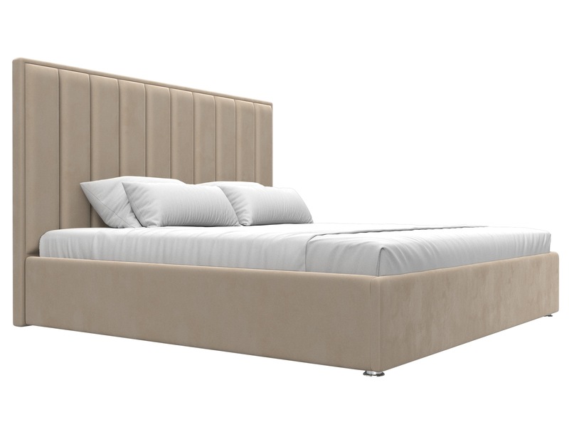 Кровать интерьерная Афродита 200, Велюр, SEVEN 729 бежевый