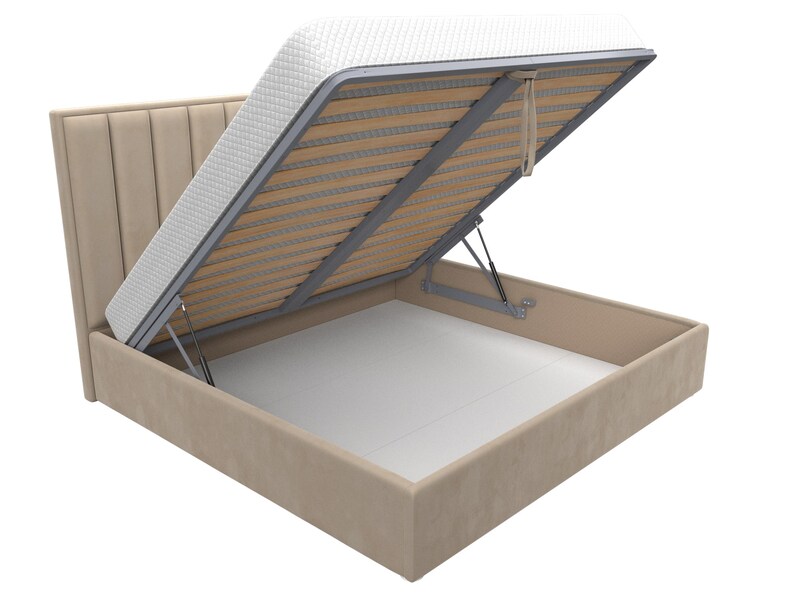 Кровать интерьерная Афродита 200, Велюр, SEVEN 729 бежевый